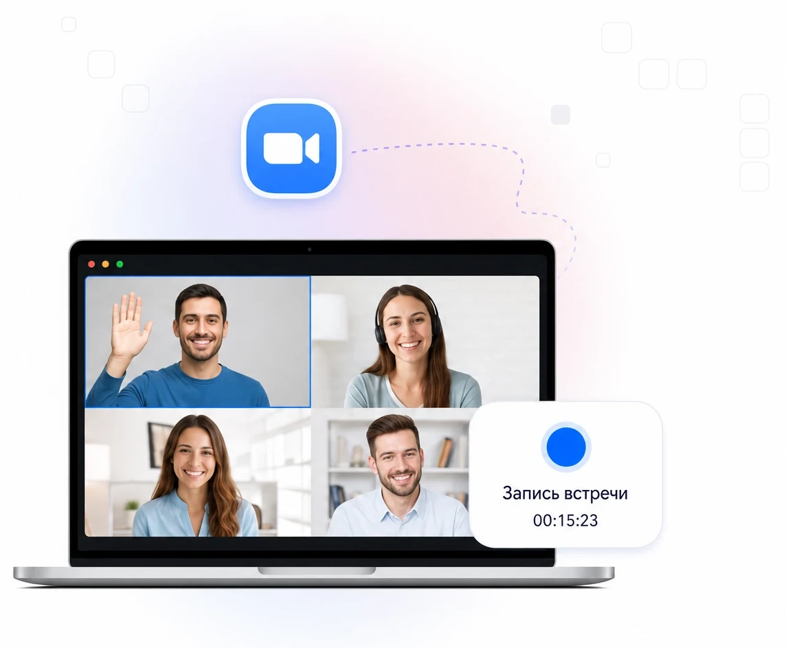 Демонстрация экрана в Zoom, которая попадает в общую запись встречи