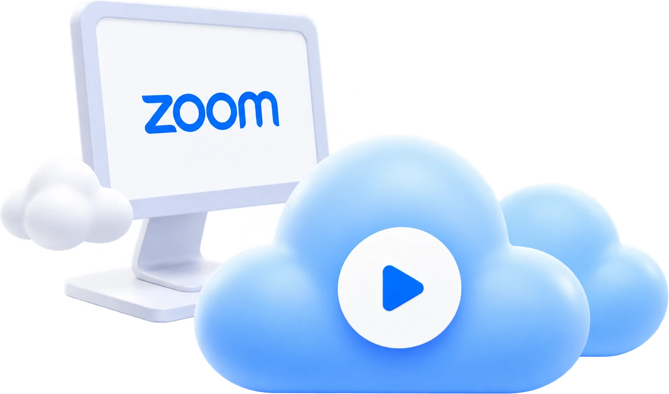 Монитор Zoom и облако с записью